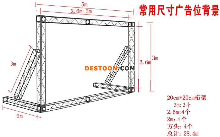 镀锌圆管桁架常见广告展示效果