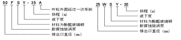 WSY型玻璃钢液下泵型号意义