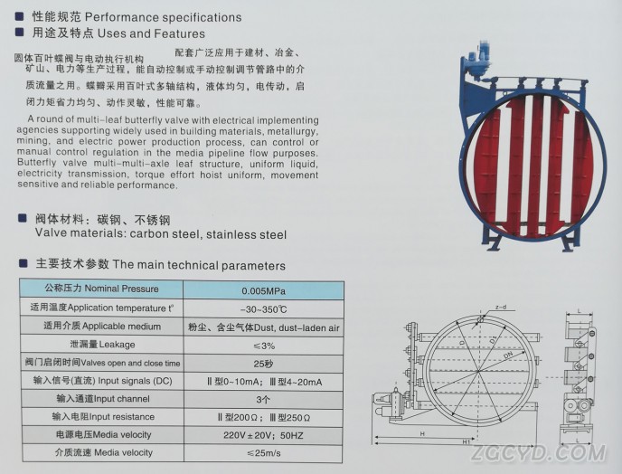 电动圆形百叶式调节蝶阀