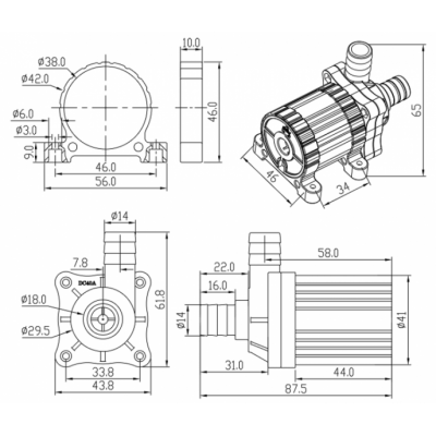 过滤桶水泵 DC40A-1240 12伏电压 耐磨寿命长图3